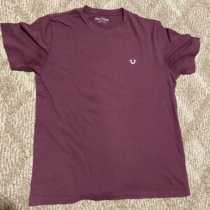 True Religion Men's Maroon Short Sleeve Tee